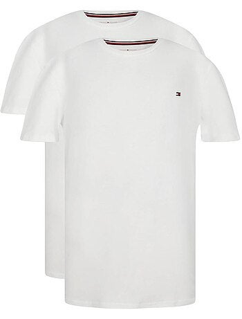 Pack 2 t-shirts brancos tommy hilfiger para homem uk0uk00073
