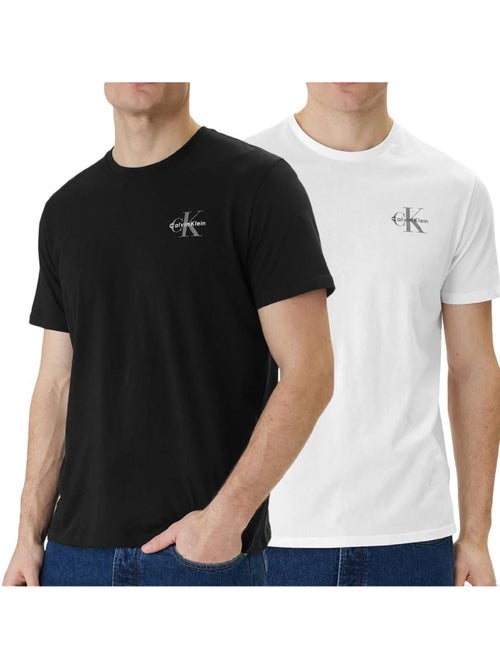Pack 2 T-Shirts Calvin Klein Jeans Classic Micro para Homem Branco/Preto - Kiabi Pack 2 T-Shirts Calvin Klein Jeans Classic Micro para Homem Branco/Preto - Kiabi