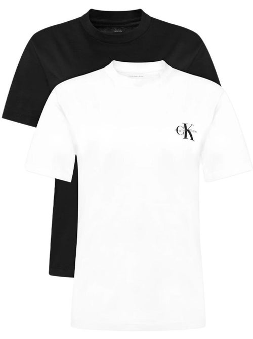 Pack 2 T-Shirts Calvin Klein Jeans Monologo para Mulher Preto/Branco - Kiabi Pack 2 T-Shirts Calvin Klein Jeans Monologo para Mulher Preto/Branco - Kiabi