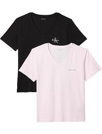 T-shirt calvin klein jeans para mulher cinzento/branco lv047c906g