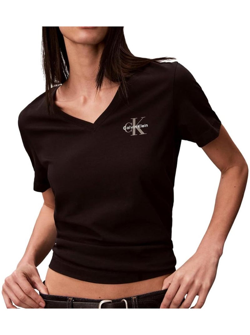Pack 2 t-shirts calvin klein jeans monologo preto/rosa para mulher Rosa - Kiabi