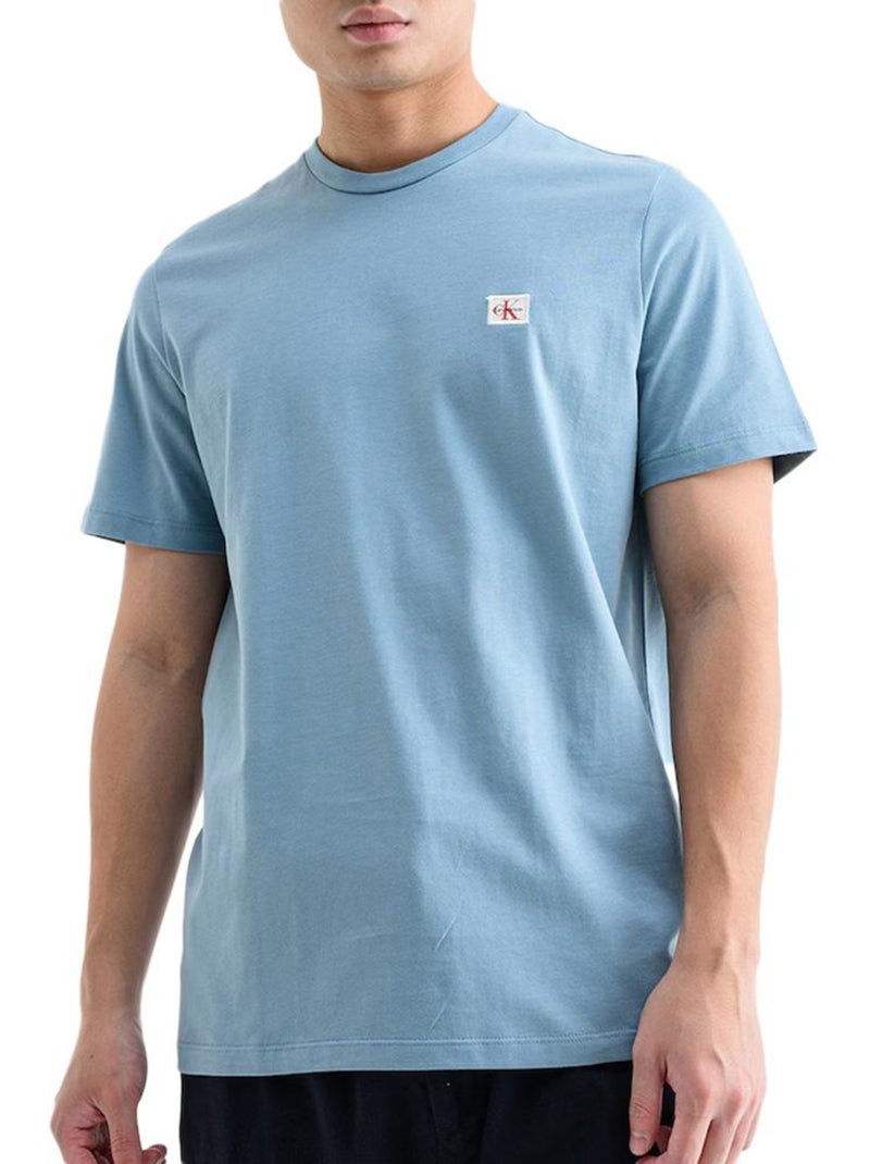 Pack 2 T-shirts Calvin Klein Jeans para Homem Cinzento/Azul com Emblema Cinza-prateado - Kiabi