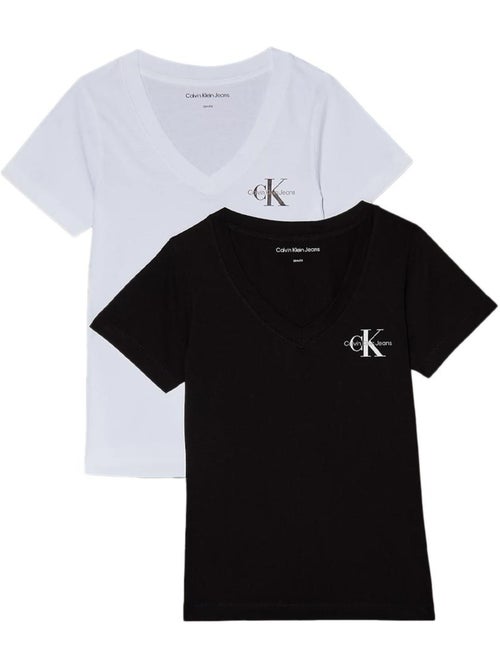 Pack 2 T-Shirts Calvin Klein Jeans para Mulher, Branco/Preto, J20J223447 - Kiabi Pack 2 T-Shirts Calvin Klein Jeans para Mulher, Branco/Preto, J20J223447 - Kiabi