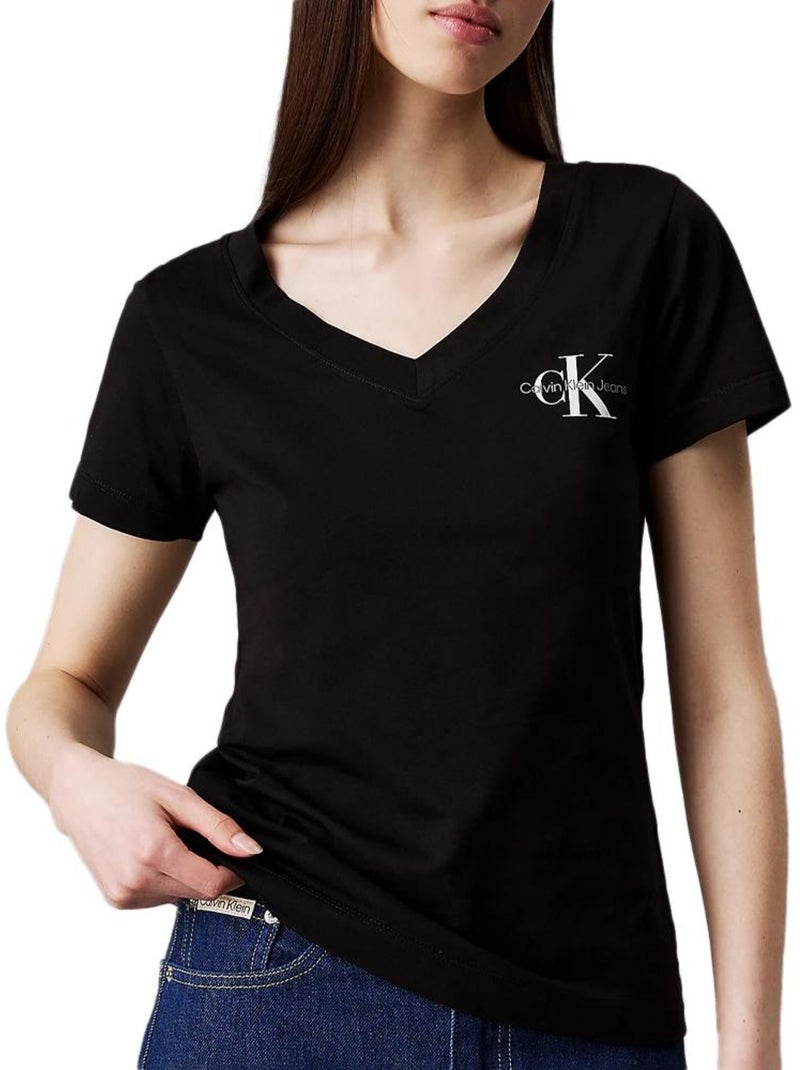Pack 2 T-Shirts Calvin Klein Jeans para Mulher, Branco/Preto, J20J223447 Preto - Kiabi