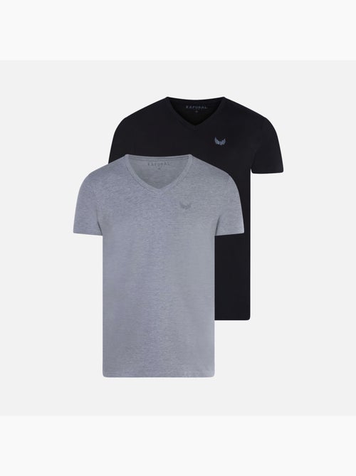 Pack 2 T-Shirts Kaporal GIFTH para Homem Preto/Cinzento - Kiabi Pack 2 T-Shirts Kaporal GIFTH para Homem Preto/Cinzento - Kiabi