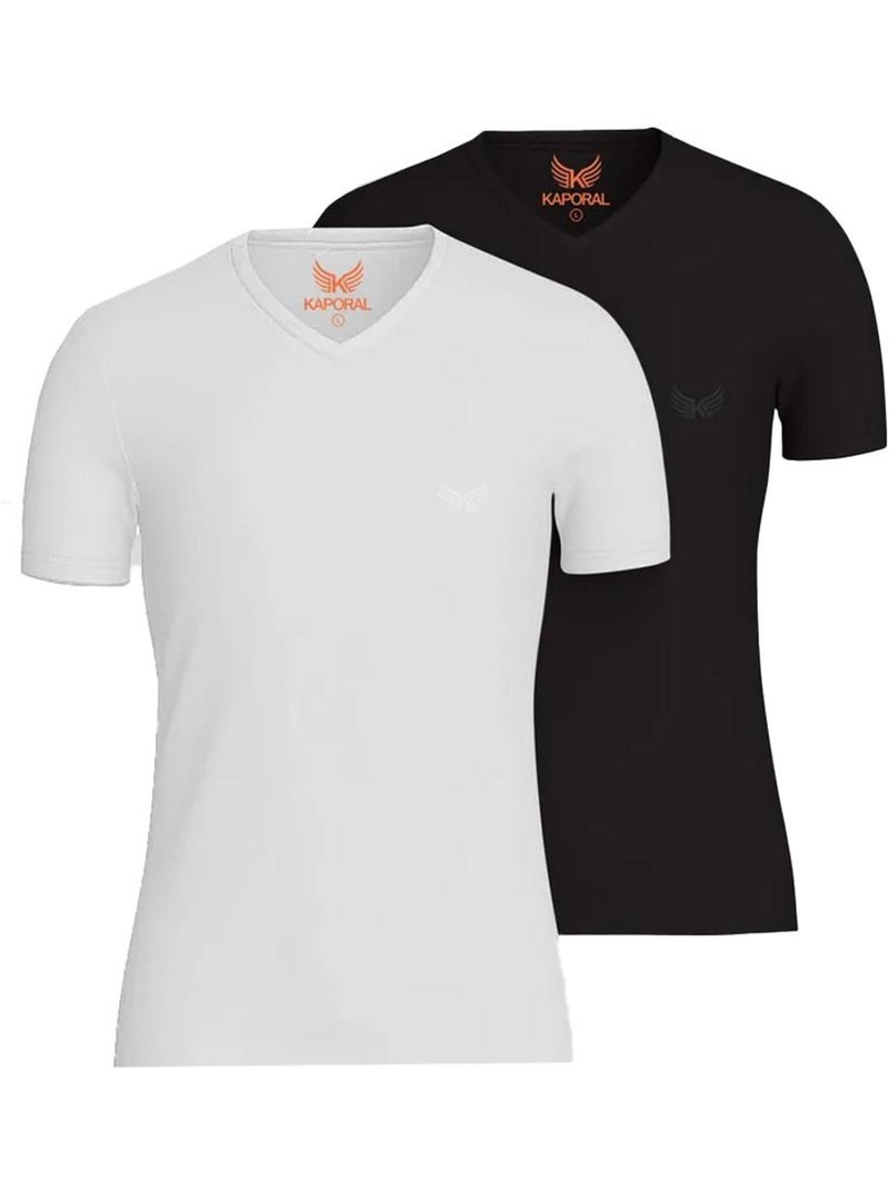 Pack 2 T-Shirts Kaporal JIFT para Homem Preto/Branco Preto - Kiabi