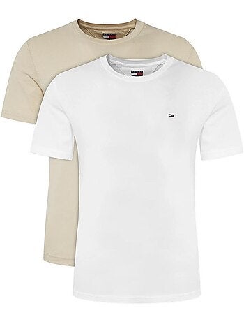 Pack 2 t-shirts tommy hilfiger para homem em preto e azul-marinho dm0dm20687