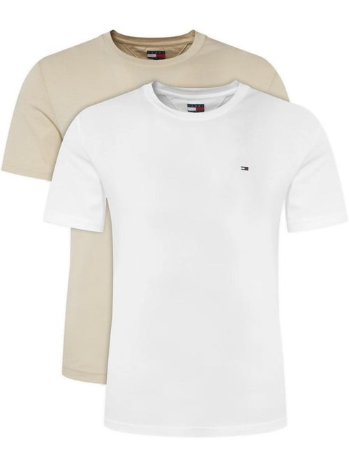 Pack 2 t-shirts tommy hilfiger para homem bege/branco dm0dm20687 - Kiabi Pack 2 t-shirts tommy hilfiger para homem bege/branco dm0dm20687 - Kiabi