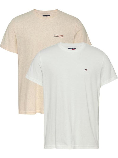 Pack 2 T-shirts Tommy Hilfiger para Homem Bege/Branco DM0DM21344 - Kiabi Pack 2 T-shirts Tommy Hilfiger para Homem Bege/Branco DM0DM21344 - Kiabi