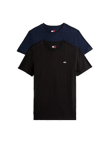 Pack 2 T-Shirts Tommy Hilfiger para Homem em Preto e Azul-Marinho DM0DM20687