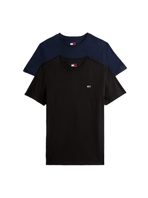 Pack 2 T-Shirts Tommy Hilfiger para Homem em Preto e Azul-Marinho DM0DM20687 - Kiabi