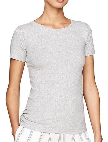 Pack 2 t-shirts tommy hilfiger sky para mulher branco/cinzento
