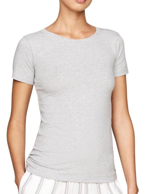 Pack 2 T-shirts Tommy Hilfiger Sky para Mulher Branco/Cinzento - Kiabi Pack 2 T-shirts Tommy Hilfiger Sky para Mulher Branco/Cinzento - Kiabi