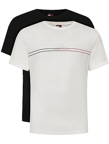 Pack 2 t-shirts tommy jeans entry graphic para homem, preto/branco