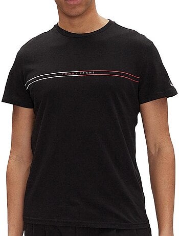 Pack 2 t-shirts tommy jeans entry graphic para homem, preto/branco