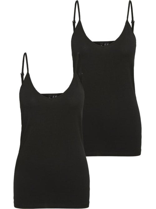 Pack 2 Tops Pretos de Mulher Vero Moda Maxi My Soft - Kiabi