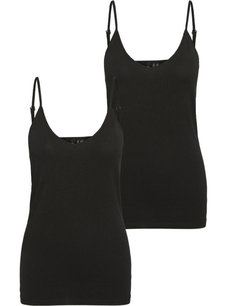 Pack 2 Tops Pretos de Mulher Vero Moda Maxi My Soft Preto - Kiabi