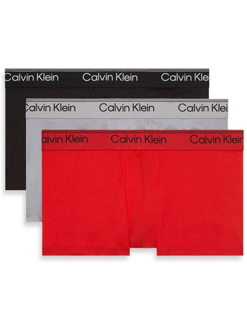 Pack 3 Boxers Calvin Klein Jeans Low Rise Trunk para Homem Preto/Vermelho - Kiabi Pack 3 Boxers Calvin Klein Jeans Low Rise Trunk para Homem Preto/Vermelho - Kiabi