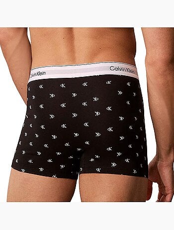 Pack 3 boxers calvin klein jeans relaxed fit trunk preto/branco para homem