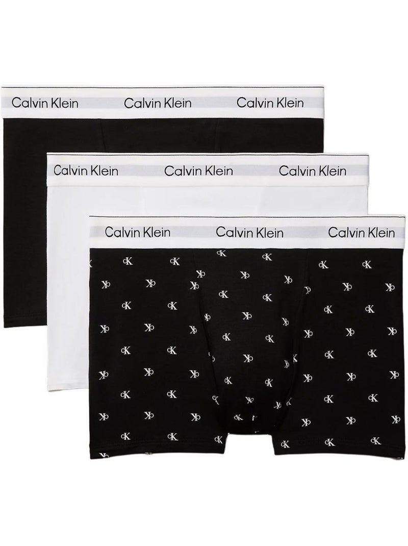 Pack 3 boxers calvin klein jeans relaxed fit trunk preto/branco para homem Preto - Kiabi