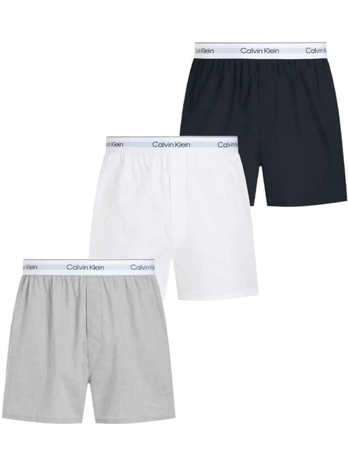 Pack 3 boxers calvin klein jeans slim preto/branco/cinzento - Kiabi Pack 3 boxers calvin klein jeans slim preto/branco/cinzento - Kiabi