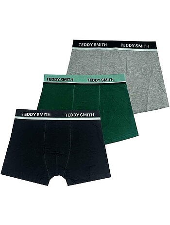 Pack 3 boxers homem teddy smith preto/verde/cinzento