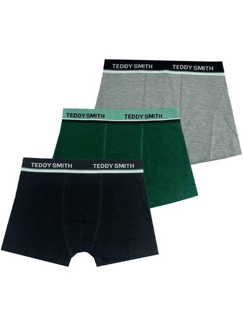 Pack 3 boxers homem teddy smith preto/verde/cinzento - Kiabi