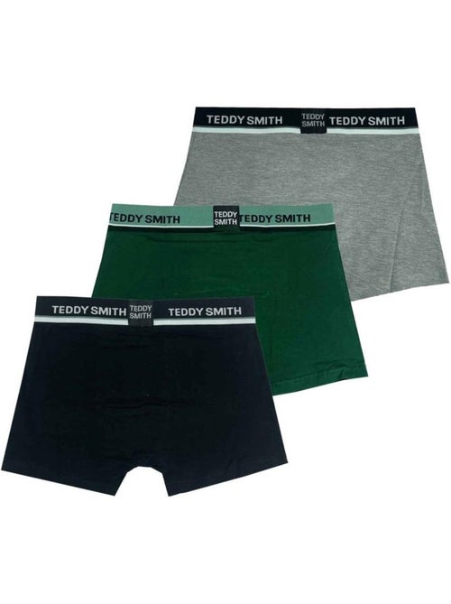 Pack 3 boxers homem teddy smith preto/verde/cinzento - Kiabi