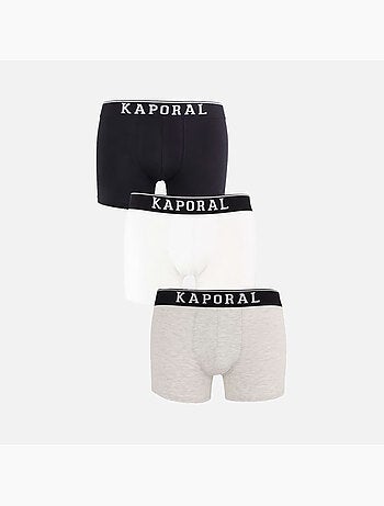 Pack 3 Boxers Kaporal QUADMH para Homem - Preto/Branco/Cinzento
