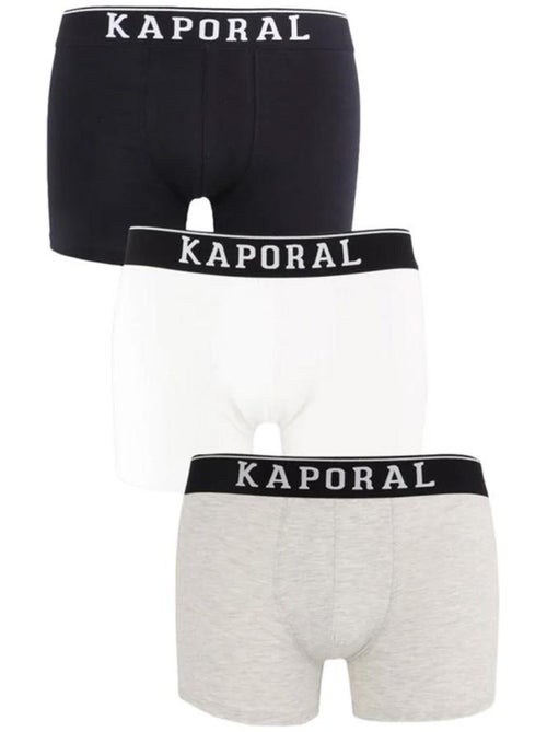 Pack 3 boxers kaporal quadmh para homem - preto/branco/cinzento - Kiabi Pack 3 boxers kaporal quadmh para homem - preto/branco/cinzento - Kiabi