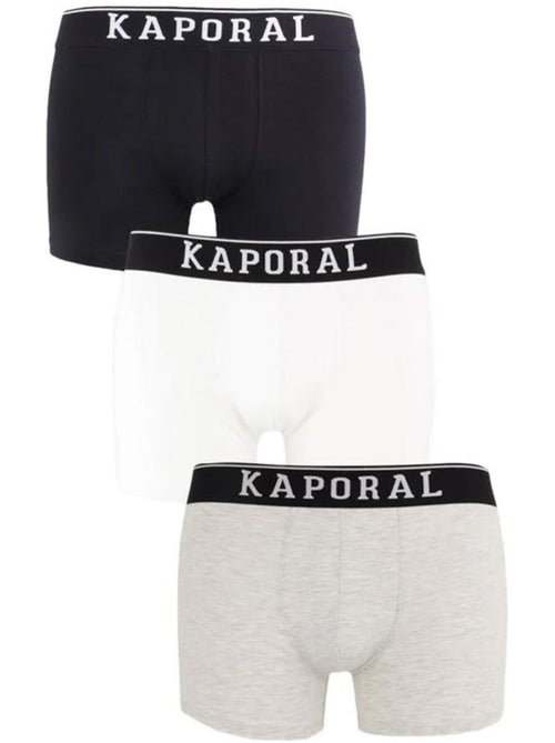 Pack 3 boxers kaporal quadmh para homem - preto/branco/cinzento - Kiabi Pack 3 boxers kaporal quadmh para homem - preto/branco/cinzento - Kiabi