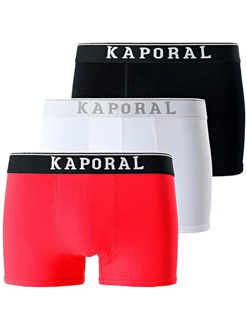 Pack 3 boxers kaporal quadmh para homem - preto/vermelho/branco Vermelho - Kiabi