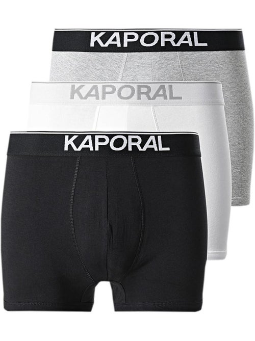 Pack 3 Boxers Kaporal QUADMH para Homem em Cinzento e Preto - Kiabi