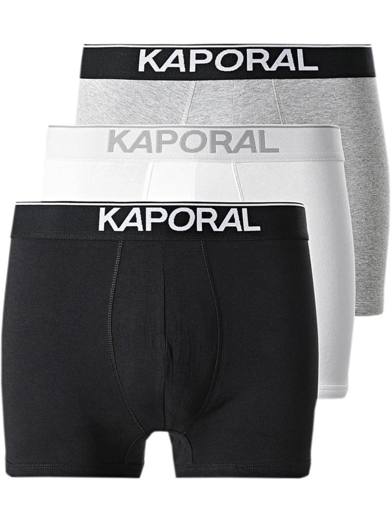 Pack 3 boxers kaporal quadmh para homem em cinzento e preto Cinza-prateado - Kiabi