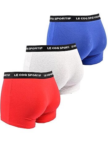 Pack 3 Boxers Le Coq Sportif para Homem - Vermelho/Cinzento/Azul
