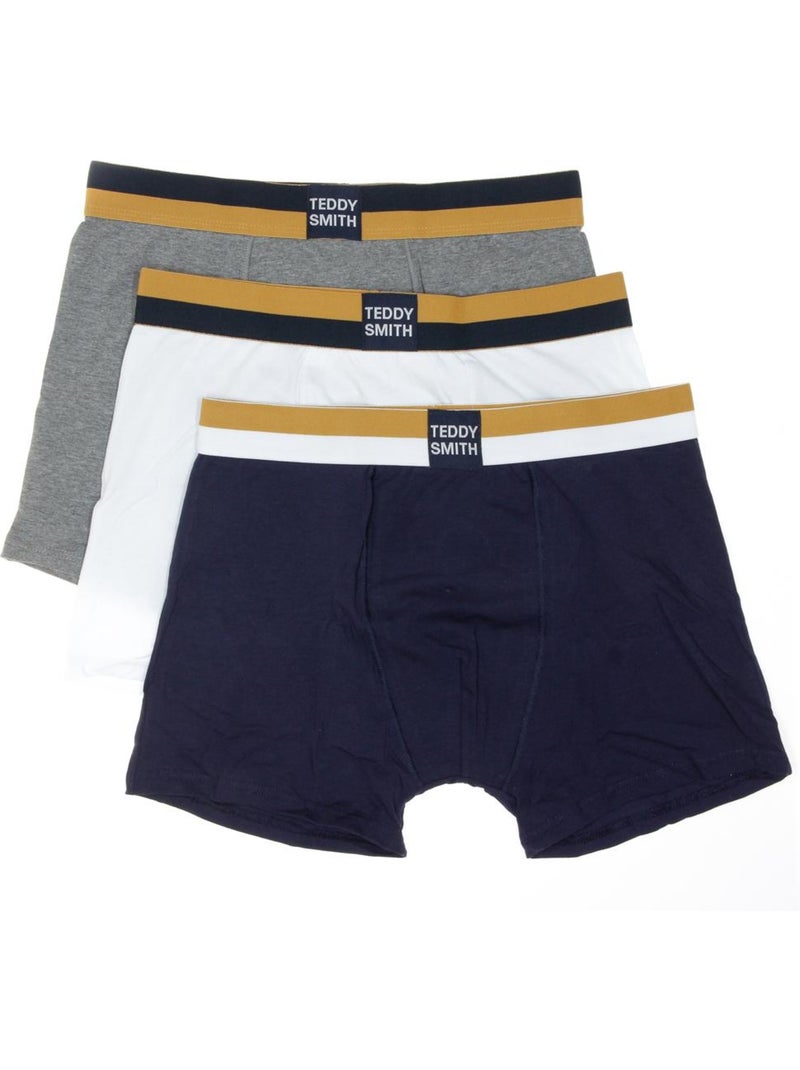 Pack 3 Boxers Teddy Smith para Homem - Marinho/Branco/Cinzento Cinza-prateado - Kiabi