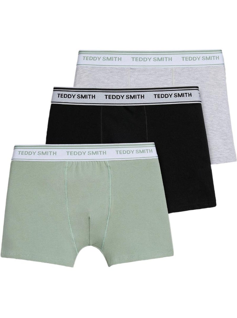 Pack 3 Boxers Teddy Smith para Homem Cinzento/Caqui 1TS/52/9 Preto - Kiabi