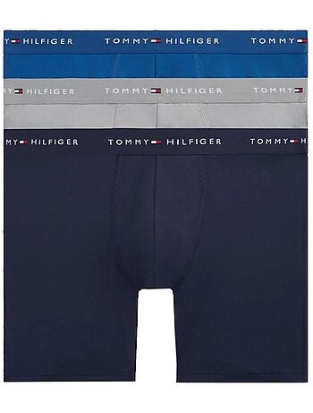 Pack 3 boxers tommy hilfiger para homem em azul, cinzento e marinho