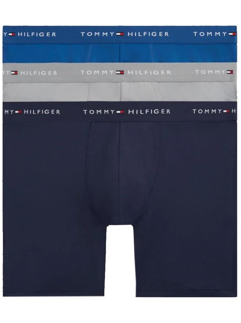Pack 3 boxers tommy hilfiger para homem em azul, cinzento e marinho Azul - Kiabi
