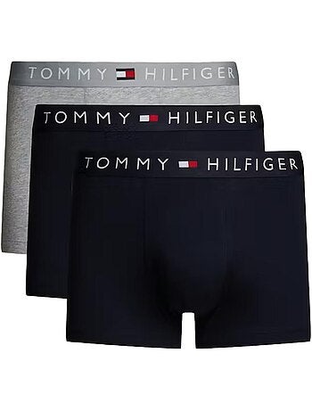 Tommy Hilfiger Boxers para Homem - Pack de 3 (Azul-Marinho/Branco/Cinzento)