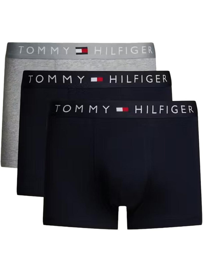 Pack 3 Boxers Tommy Hilfiger para Homem Preto/Cinzento UM0UM03181 Preto - Kiabi