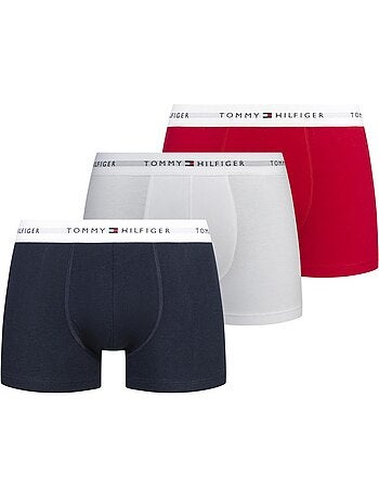 Pack 3 Boxers Tommy Hilfiger Trunk para Homem em Branco, Vermelho e Azul-Marinho