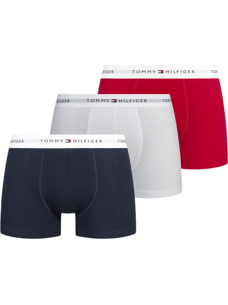 Pack 3 Boxers Tommy Hilfiger Trunk para Homem em Branco, Vermelho e Azul-Marinho Branco - Kiabi
