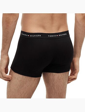 Pack 3 boxers tommy hilfiger trunk para homem preto/branco