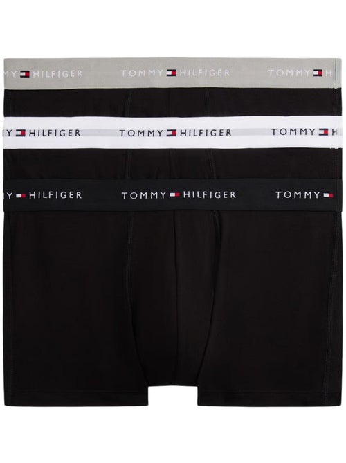 Pack 3 Boxers Tommy Hilfiger Trunk para Homem Preto/Branco - Kiabi Pack 3 Boxers Tommy Hilfiger Trunk para Homem Preto/Branco - Kiabi