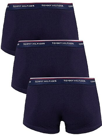 Pack 3 Boxers Tommy Hilfiger Trunk para Homem: Preto, Branco e Cinzento