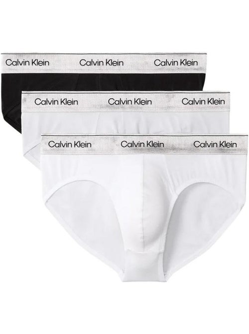 Pack 3 cuecas calvin klein jeans hip brief para homem - preto/branco/cinzento - Kiabi Pack 3 cuecas calvin klein jeans hip brief para homem - preto/branco/cinzento - Kiabi