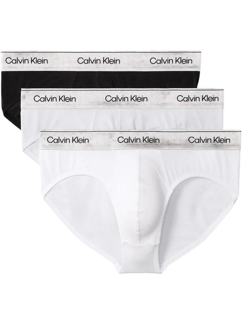 Pack 3 cuecas calvin klein jeans hip brief para homem - preto/branco/cinzento Preto - Kiabi