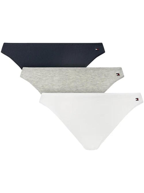 Pack 3 Cuecas Culotte Tommy Hilfiger Dipped para Mulher em Cinzento, Azul-Marinho e Branco - Kiabi Pack 3 Cuecas Culotte Tommy Hilfiger Dipped para Mulher em Cinzento, Azul-Marinho e Branco - Kiabi