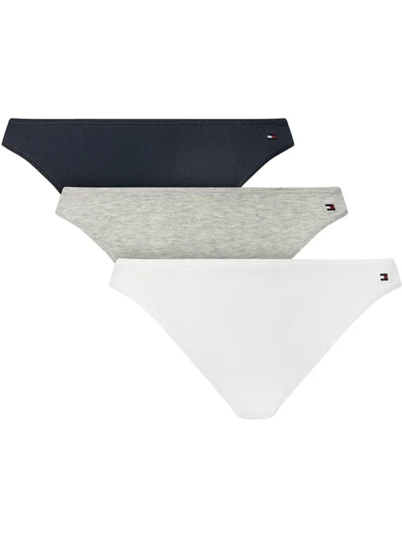 Pack 3 Cuecas Culotte Tommy Hilfiger Dipped para Mulher em Cinzento, Azul-Marinho e Branco Azul-marinho - Kiabi